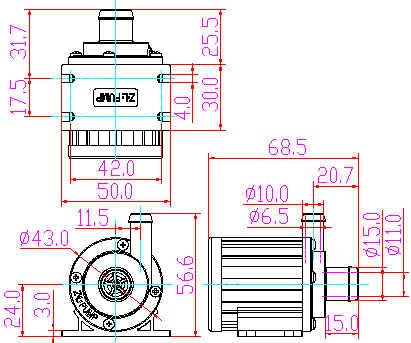 ZL38-32 水曖床墊水泵平面圖